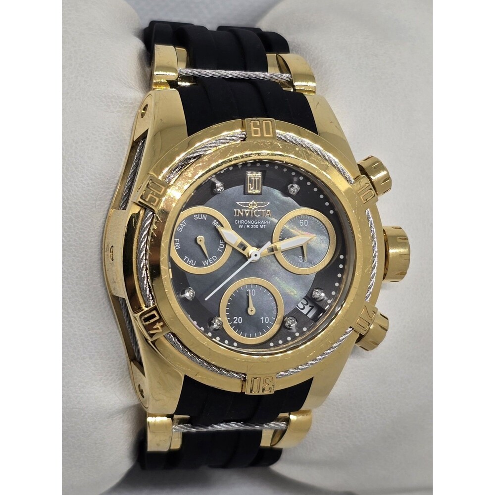 Women's Jason Taylor Invicta Limited Edition Diamonds Black Gold Watch 29046 11 - Picture 3 of 10